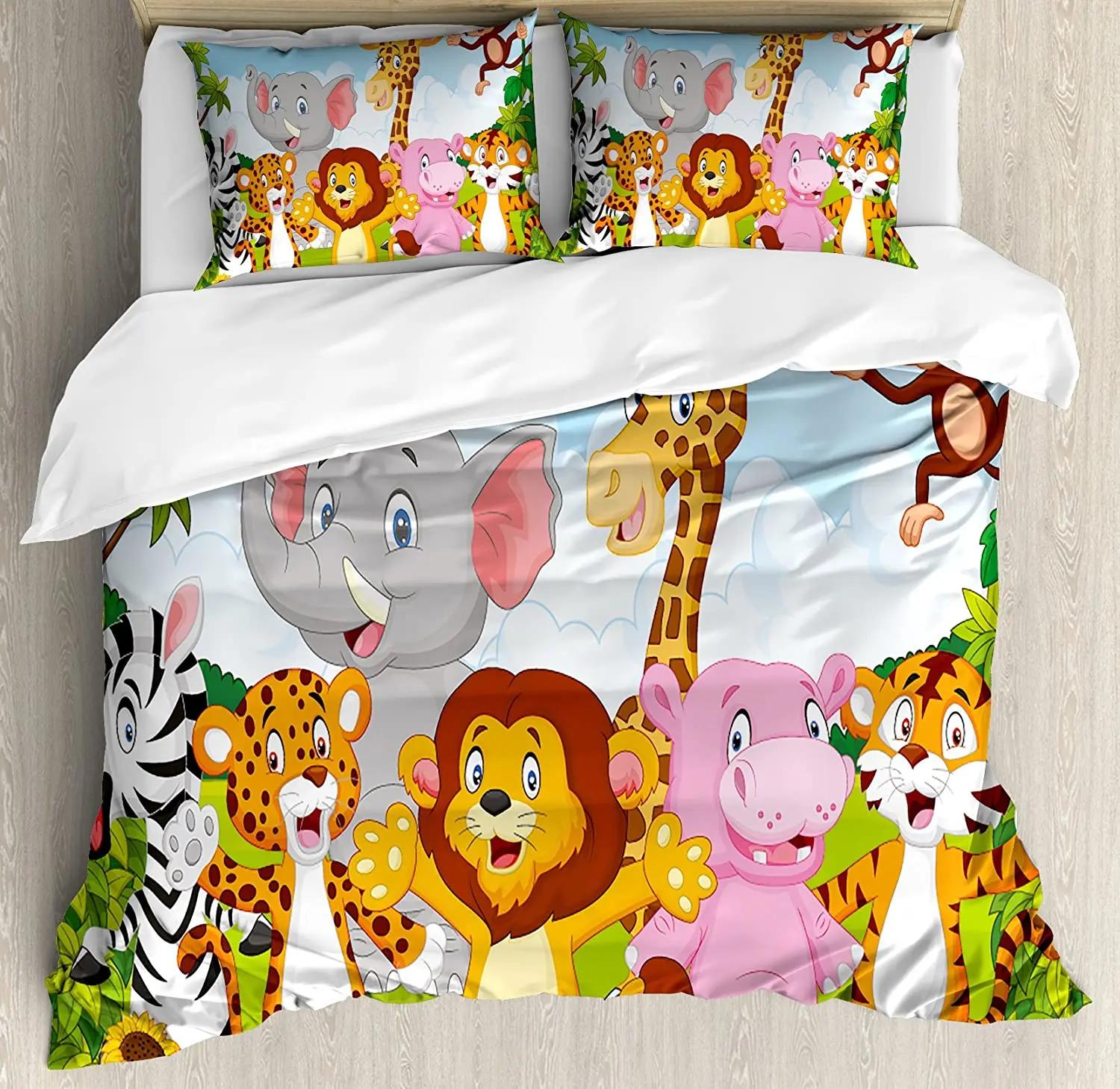 Children Bedding Set For Bedroom Bed Home Cartoon Safari African Animals Swimming In The Duvet Cover Quilt Cover And Pillowcase EU single(135x200cm)
Children Bedding Set For Bedroom Bed Home Cartoon Safari African Animals Swimming In The Duvet Cover Quilt Cover And Pillowcase EU single(135x200cm)