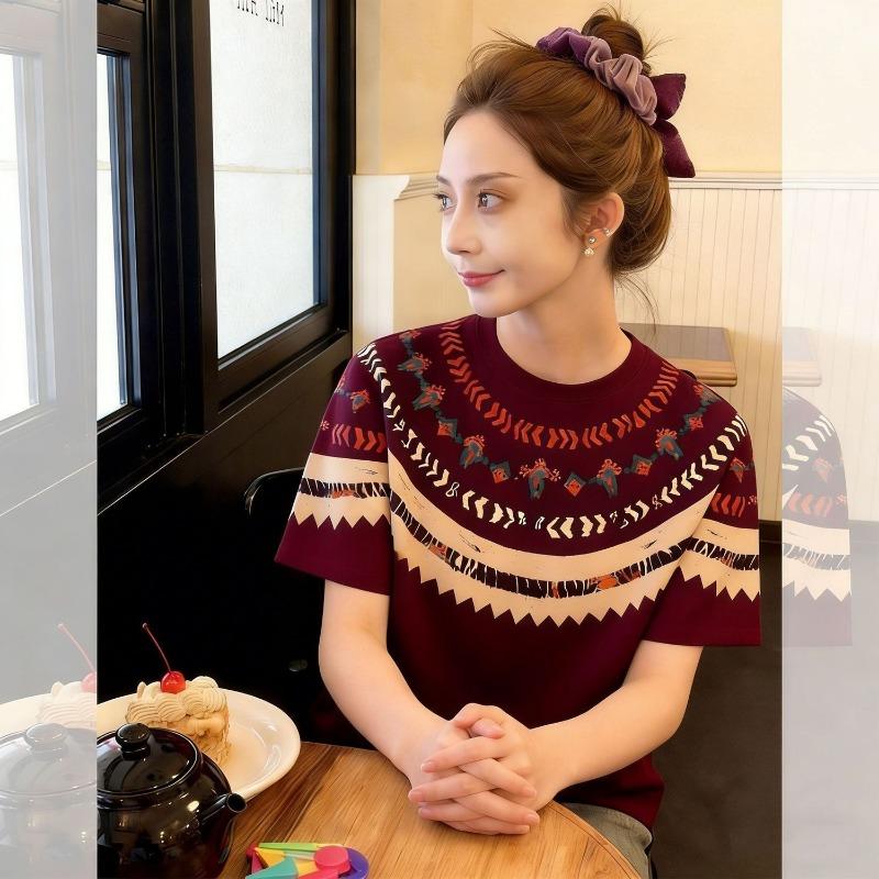 Cotton/painted Trendy Brand Contrasting Printed Short-sleeved T-shirts for Men and Women New Summer Loose Lazy Tops T-shirts S кларет
Cotton/painted Trendy Brand Contrasting Printed Short-sleeved T-shirts for Men and Women New Summer Loose Lazy Tops T-shirts S кларет