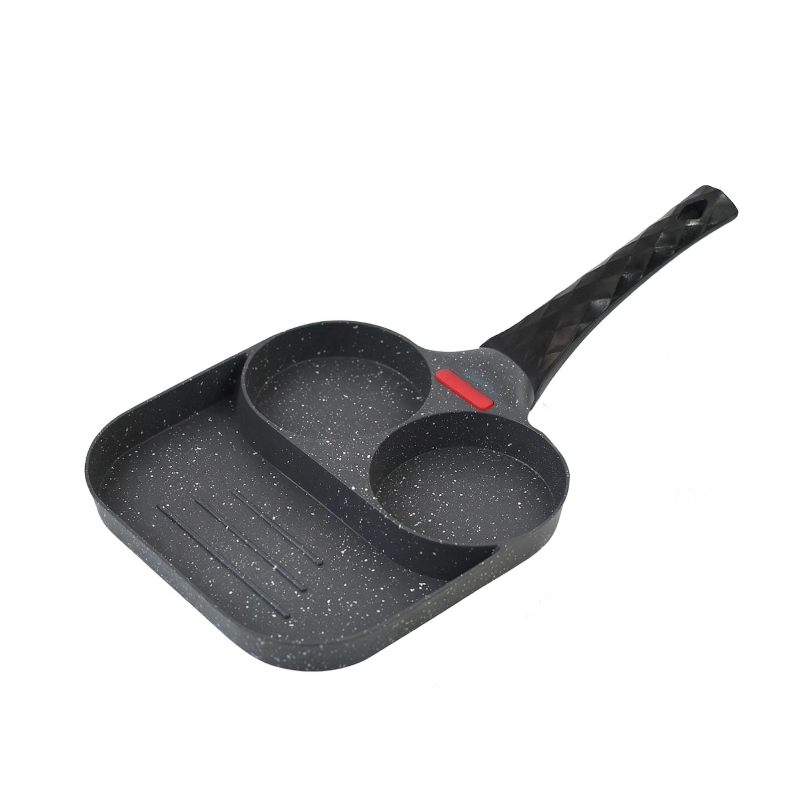 Multifunctional Nonstick Pan Breakfast Frying Pan 2-Cup Egg Pan Maifan Stone Coating Skillet for Home Outdoor Cooking one size чорний
Multifunctional Nonstick Pan Breakfast Frying Pan 2-Cup Egg Pan Maifan Stone Coating Skillet for Home Outdoor Cooking one size чорний