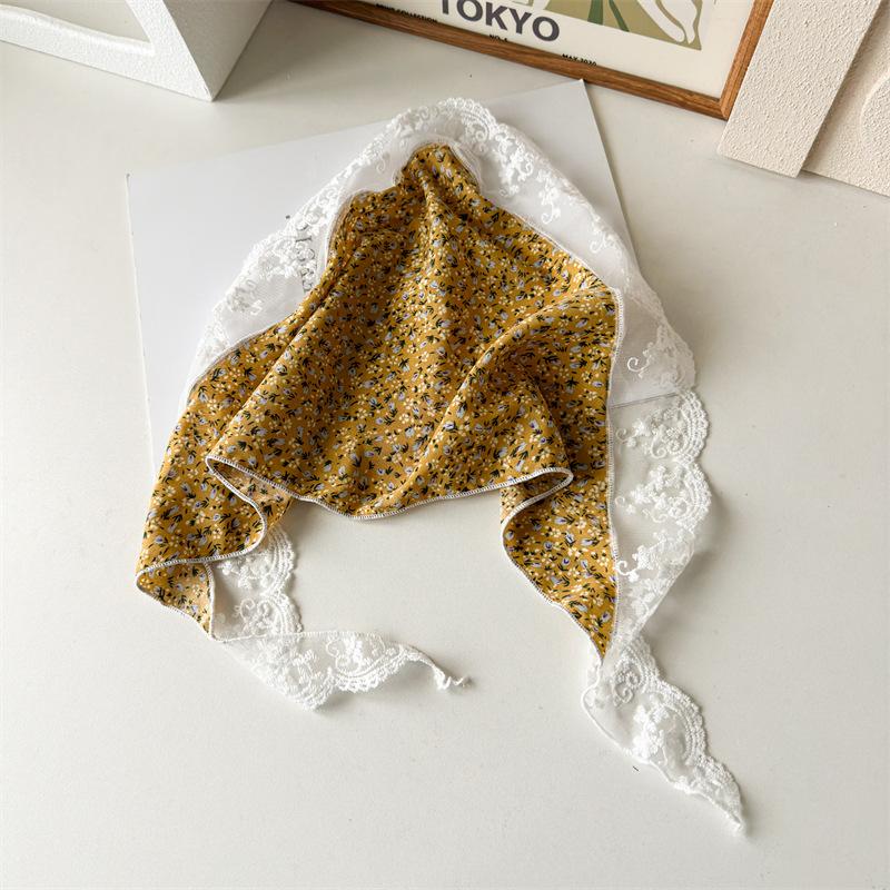 2024 Summer Pastoral Style Lace Floral Fabric Headscarf for Women, Beach Vacation Fresh and Simple Headscarf Yellow
2024 Summer Pastoral Style Lace Floral Fabric Headscarf for Women, Beach Vacation Fresh and Simple Headscarf Yellow