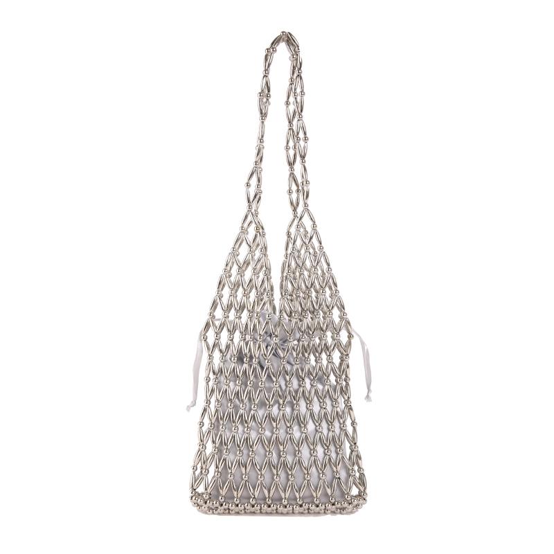 Fashion Handmade Woven Hollow Out Shoulder Bag Shiny Evening Party Versatile Handbag for Women Silver Beaded Mesh Youth Tote Bag срібний
Fashion Handmade Woven Hollow Out Shoulder Bag Shiny Evening Party Versatile Handbag for Women Silver Beaded Mesh Youth Tote Bag срібний