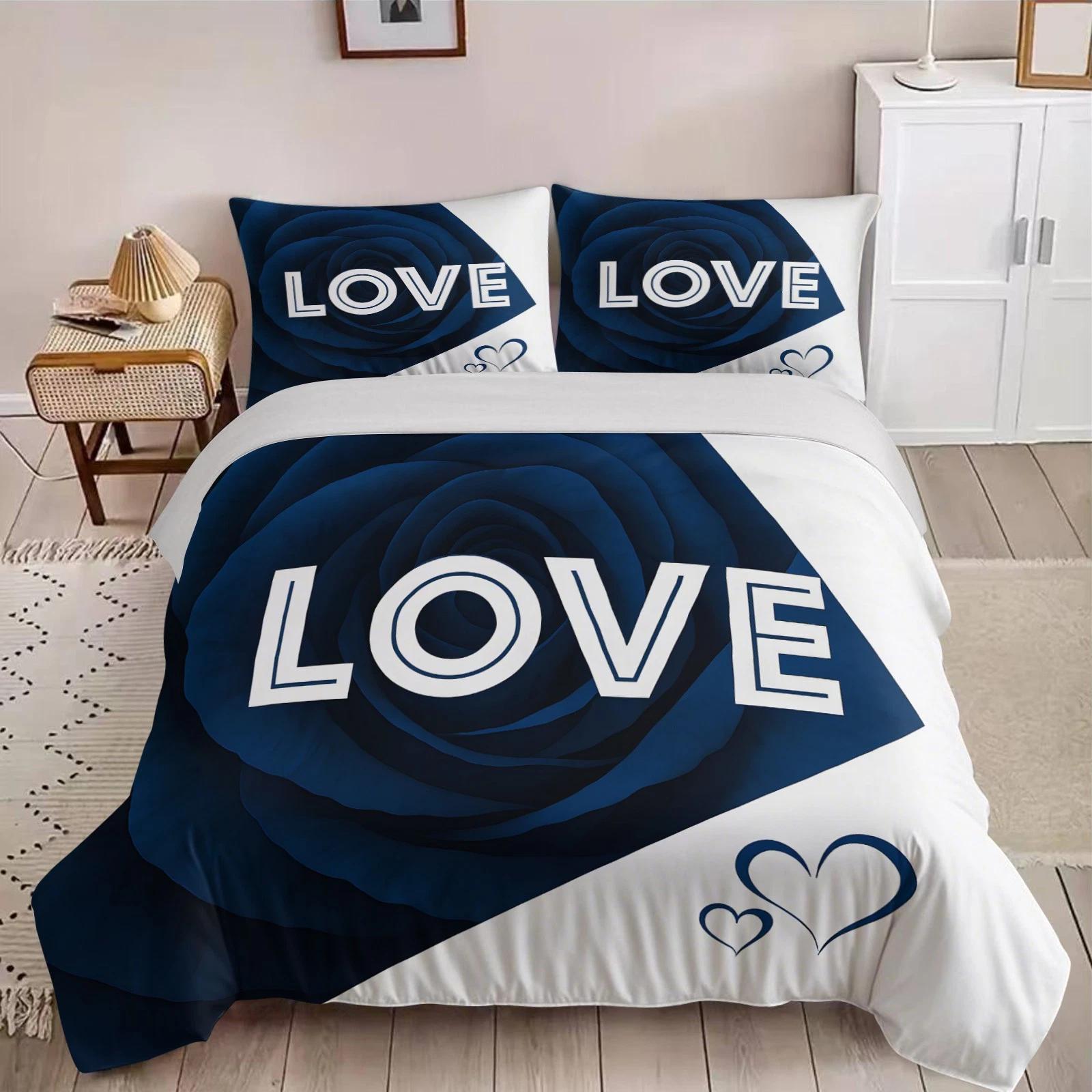 Navy Blue Rose LOVE Bedding Set, Soft Duvet Cover, Romantic Bed Cover & Home Decor, Sweet Gift for Single/Double/Queen/King Size Beds DE 100x135cm
Navy Blue Rose LOVE Bedding Set, Soft Duvet Cover, Romantic Bed Cover & Home Decor, Sweet Gift for Single/Double/Queen/King Size Beds DE 100x135cm