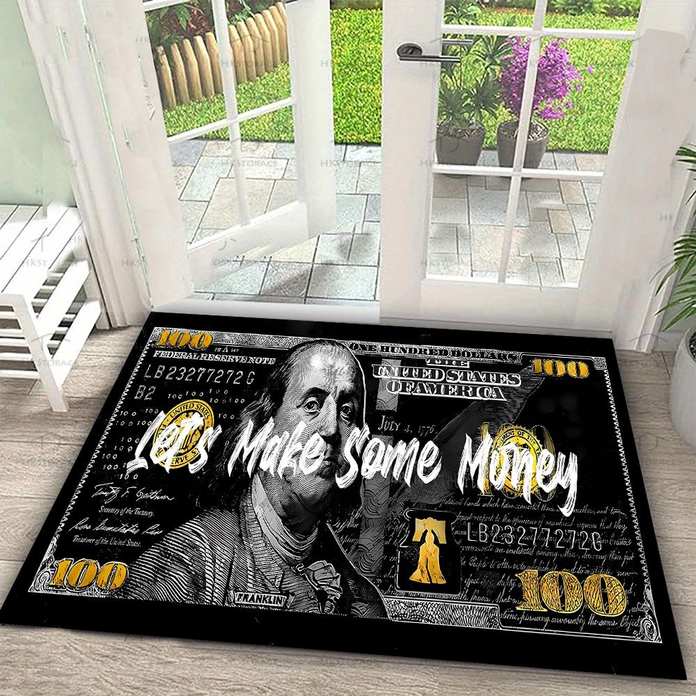 Creative 100 Dollar Bill Design Carpet Mat Rug Money Never Sleeps & Make Money Print Stylish Home Decoration for Living Room 50X80cm
Creative 100 Dollar Bill Design Carpet Mat Rug Money Never Sleeps & Make Money Print Stylish Home Decoration for Living Room 50X80cm