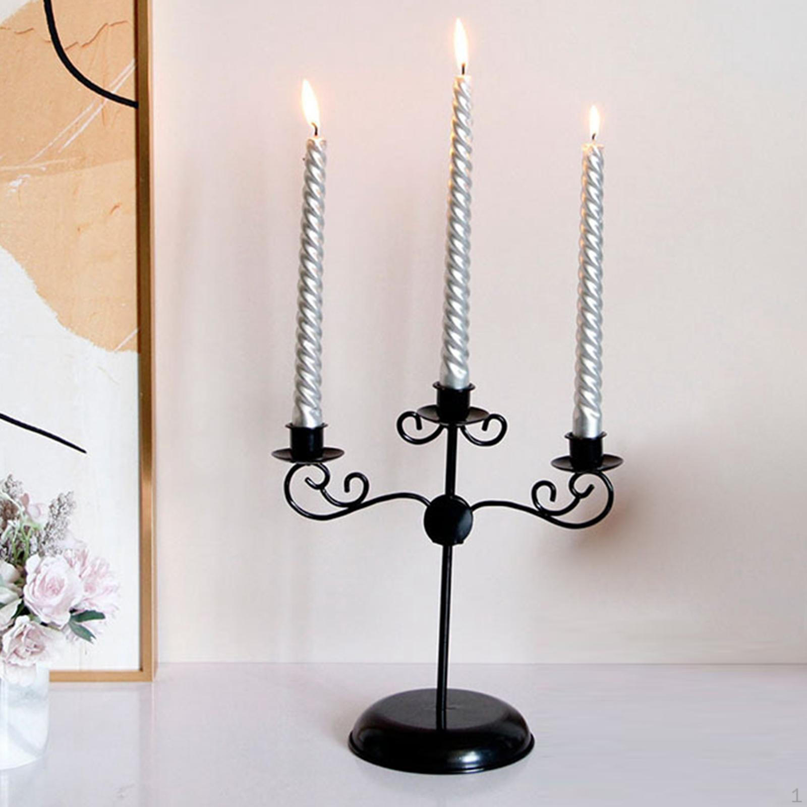 3 Headed Decorative Candle Holder, Ornament Candelabra Gift Candlestick Centerpiece Black for Party
3 Headed Decorative Candle Holder, Ornament Candelabra Gift Candlestick Centerpiece Black for Party