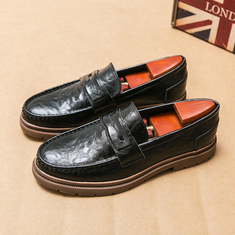 Men s shoes four seasons new casual leather shoes fashion foot loafers trend one pedal British style business dress shoes 38
Men s shoes four seasons new casual leather shoes fashion foot loafers trend one pedal British style business dress shoes 38