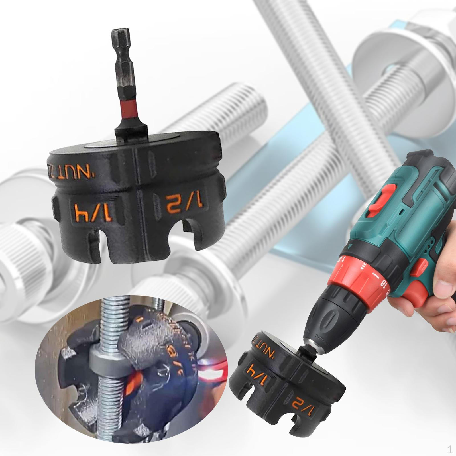 Nut Zipper Drill Attachment for 1/4 , 3/8 , and 1/2 Threaded Rods Portable Hex Shank Driver
Nut Zipper Drill Attachment for 1/4 , 3/8 , and 1/2 Threaded Rods Portable Hex Shank Driver