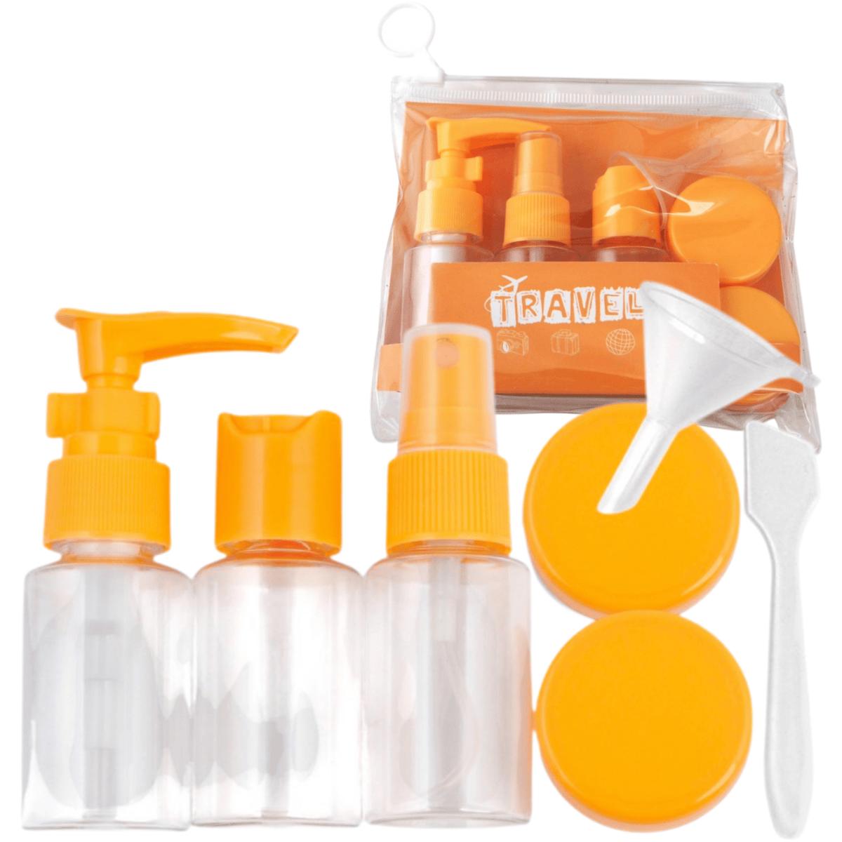 Ecarla 7-in-1 Orange Travel Bottle and Accessory Set
Ecarla 7-in-1 Orange Travel Bottle and Accessory Set