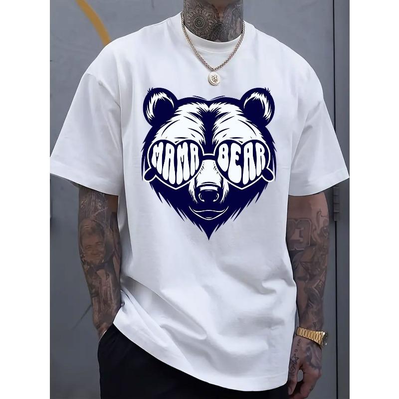 European sizes Glasses bear pattern printed men s round neck short sleeved T-shirt, simple and fashionable T-shirt 4XL білий
European sizes Glasses bear pattern printed men s round neck short sleeved T-shirt, simple and fashionable T-shirt 4XL білий