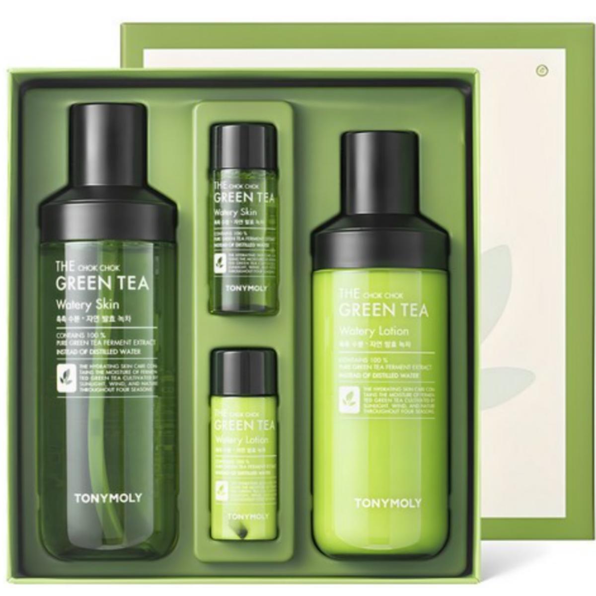 Tonymoly Водный набор для ухода за кожей Chok Chok Green Tea(Тоник 180 мл/Лосьон 160 мл)
Tonymoly Водный набор для ухода за кожей Chok Chok Green Tea(Тоник 180 мл/Лосьон 160 мл)