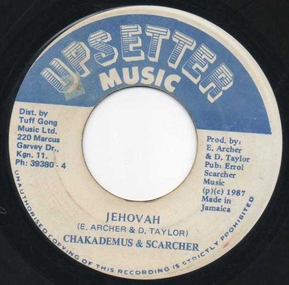 7inch Record CHAKADEMUS SCARCHER Jehovah NONE Upsetter 1987 Jamaica Reggae Ska Dub Used
7inch Record CHAKADEMUS SCARCHER Jehovah NONE Upsetter 1987 Jamaica Reggae Ska Dub Used
