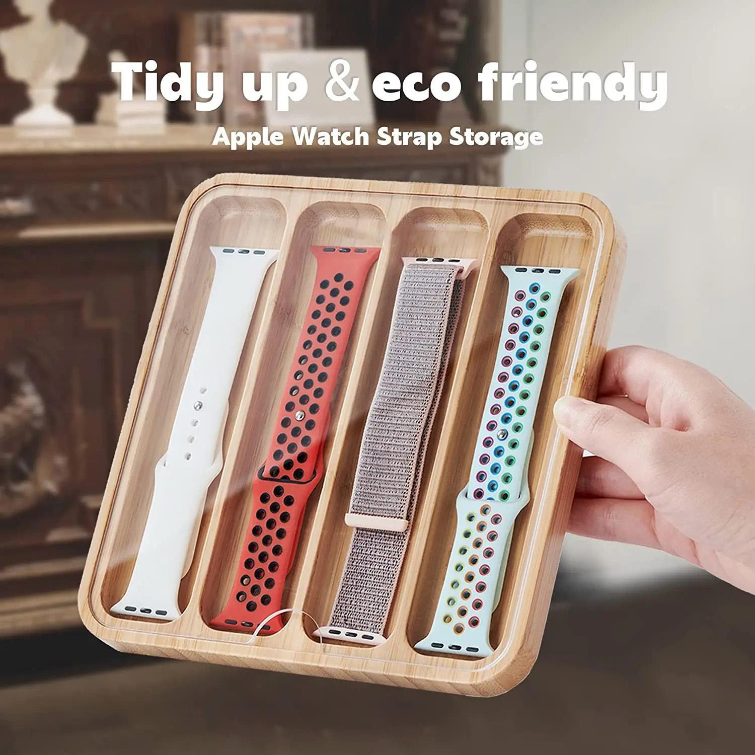 4 Slots Bamboo Wood Watch Band Organizer Display Tray with Acrylic Cover for iWatch Bands Type A
4 Slots Bamboo Wood Watch Band Organizer Display Tray with Acrylic Cover for iWatch Bands Type A