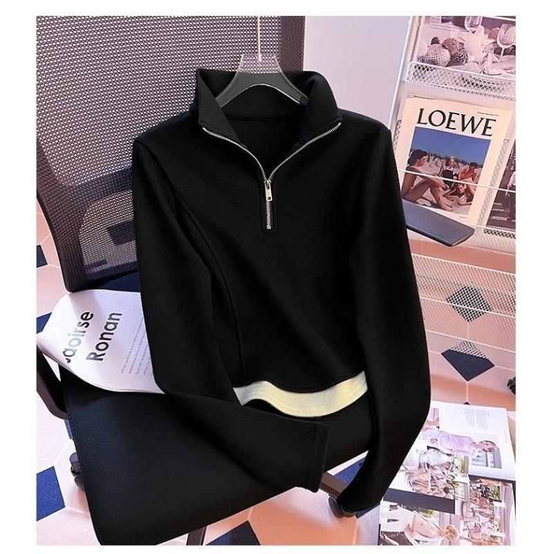 Женский новый свитшот с высоким воротником на осень и зиму, утолщенный, дизайн «два в одном», с длинными рукавами и молнией S чёрный
Женский новый свитшот с высоким воротником на осень и зиму, утолщенный, дизайн «два в одном», с длинными рукавами и молнией S чёрный