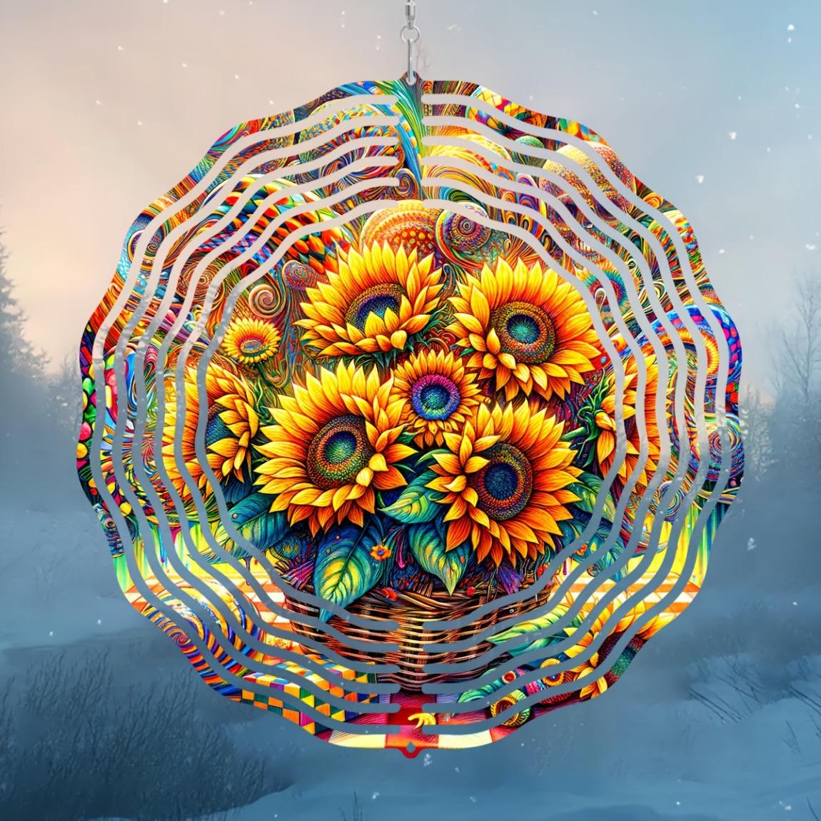 10 Inch Sunflower Wind Spinner Outdoor Decor 3D Metal Hanging Art with 360 Rotating Hook Colorful Kinetic Garden Decor for Yard Patio Balcony 01A
10 Inch Sunflower Wind Spinner Outdoor Decor 3D Metal Hanging Art with 360 Rotating Hook Colorful Kinetic Garden Decor for Yard Patio Balcony 01A