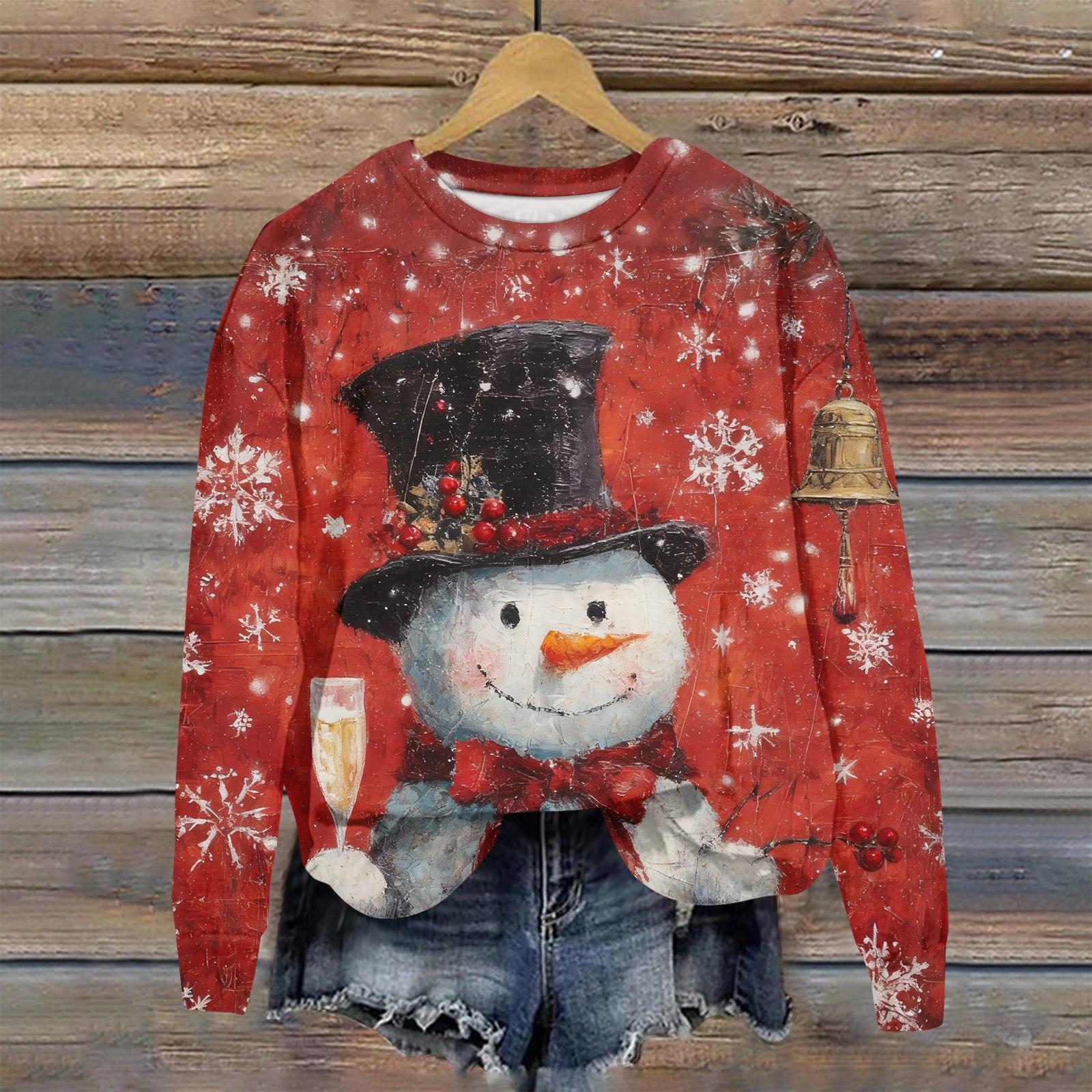 Женская толстовка с рождественским принтом, с длинным рукавом и круглым вырезом, свободный топ XXXXL винный
Женская толстовка с рождественским принтом, с длинным рукавом и круглым вырезом, свободный топ XXXXL винный