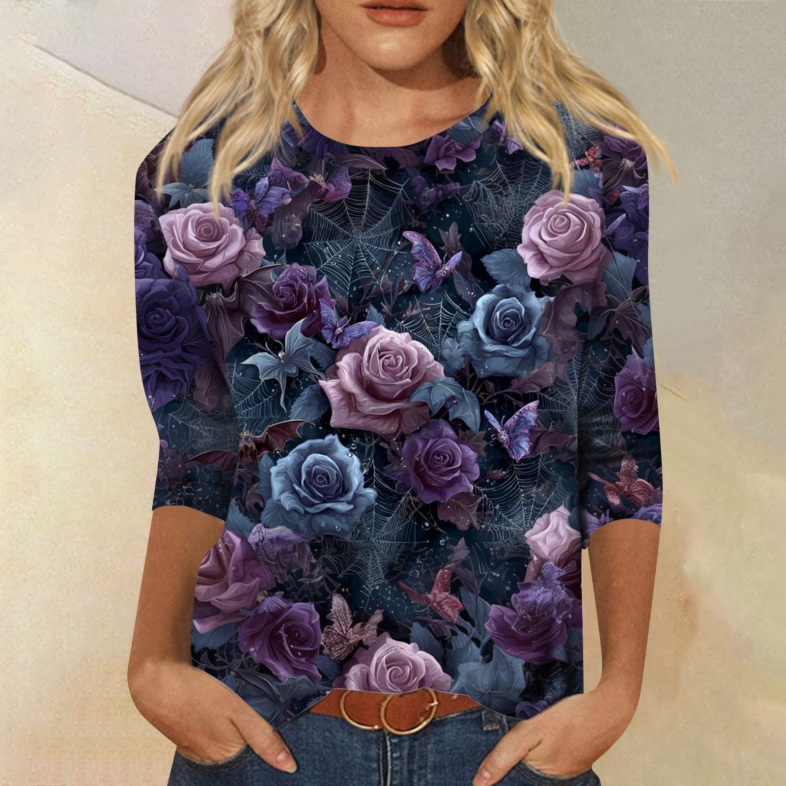 Жіночі топи Сорочка з рукавом три чверті V-подібний виріз Вільна повсякденна сорочка Футболка з принтом XL Темно-синій
Жіночі топи Сорочка з рукавом три чверті V-подібний виріз Вільна повсякденна сорочка Футболка з принтом XL Темно-синій