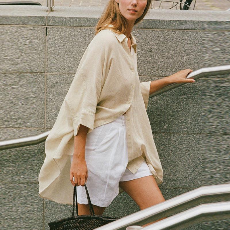 Women s Pure Linen Spring Blouse, Casual Loose Fit with Five-Sleeves and High-Low Hem. One Size белый
Women s Pure Linen Spring Blouse, Casual Loose Fit with Five-Sleeves and High-Low Hem. One Size белый