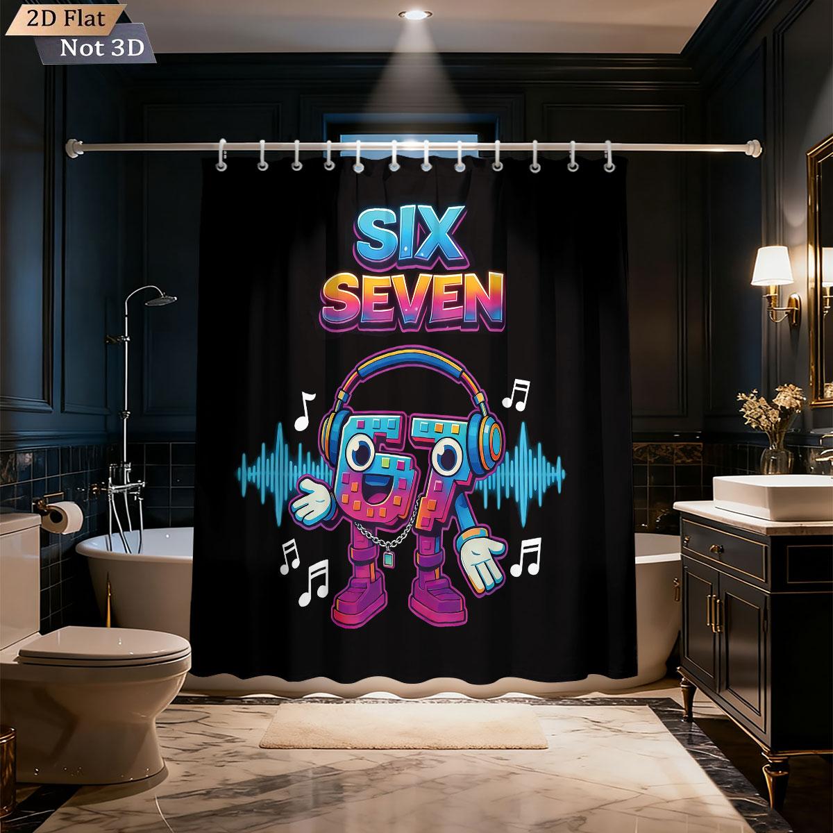 1Pc Funny 67 Music Element Printed Waterproof Shower Curtain Partition Privacy Hanging Curtain, With 12 Hooks W60H190(CM)-1 Pcs
1Pc Funny 67 Music Element Printed Waterproof Shower Curtain Partition Privacy Hanging Curtain, With 12 Hooks W60H190(CM)-1 Pcs