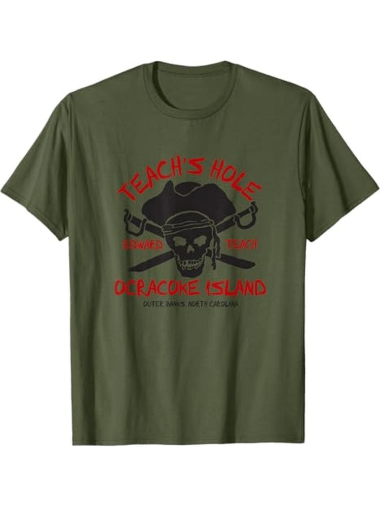 Edward TeachS Hole Blackbeard Pirate Graphic with Crossed Swordsskull Design100 cotton Oneck printed mens Tshirt 4XL
Edward TeachS Hole Blackbeard Pirate Graphic with Crossed Swordsskull Design100 cotton Oneck printed mens Tshirt 4XL