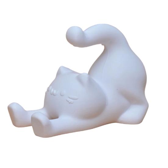 Stretching Cat Cell Phone Stand 3D Printed Cartoon Cat Statue Smartphone Stand for Home Office Desktop Decor теплим білим кольором
Stretching Cat Cell Phone Stand 3D Printed Cartoon Cat Statue Smartphone Stand for Home Office Desktop Decor теплим білим кольором
