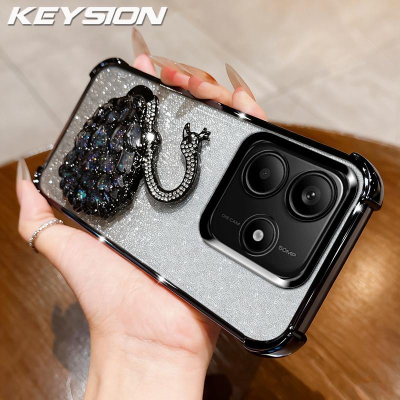 Чохол для телефону KEYSION з ударостійким покриттям TPU для Remdi Note 14 4G 5G з блискітками та коштовним камінням, лебедем та підставкою для Redmi Note 14 for Redmi Note 14 5G чорний
Чохол для телефону KEYSION з ударостійким покриттям TPU для Remdi Note 14 4G 5G з блискітками та коштовним камінням, лебедем та підставкою для Redmi Note 14 for Redmi Note 14 5G чорний