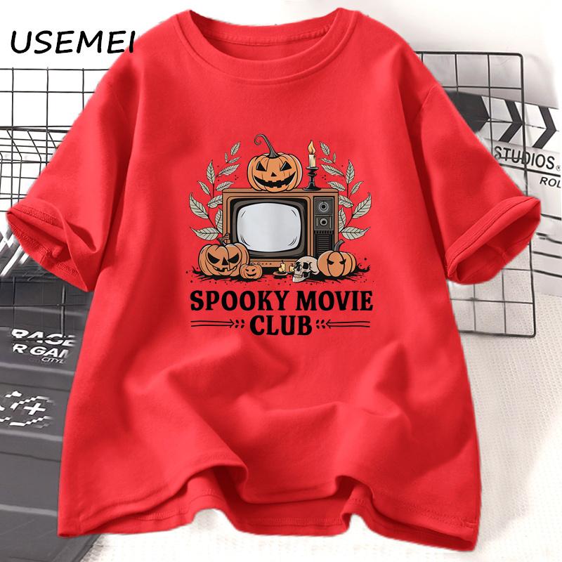 Spooky Movie Club T Shirt Funny Halloween Horror Fall Pumkin Graphic T Shirts Women Men Loose Cotton Short Sleeve Tees Clothes S
Spooky Movie Club T Shirt Funny Halloween Horror Fall Pumkin Graphic T Shirts Women Men Loose Cotton Short Sleeve Tees Clothes S