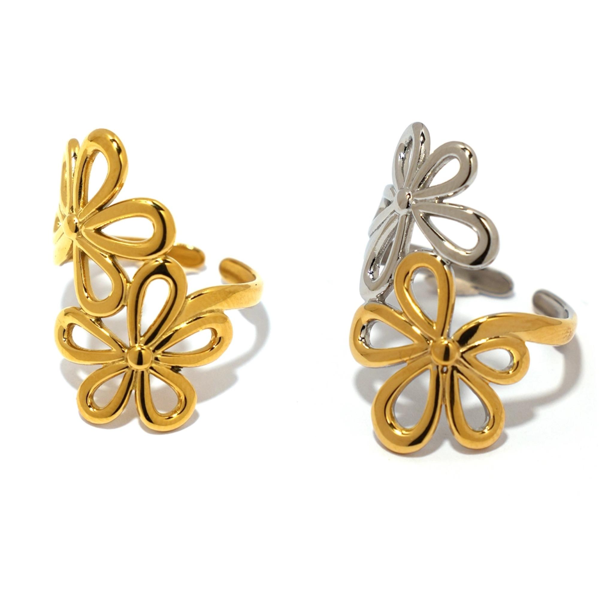 Irregular Flower Geometric Hollow Adjustable Open Rings For Women Stainless Steel Metal Trendy Charm Zircon Accessories Gift resizable
Irregular Flower Geometric Hollow Adjustable Open Rings For Women Stainless Steel Metal Trendy Charm Zircon Accessories Gift resizable