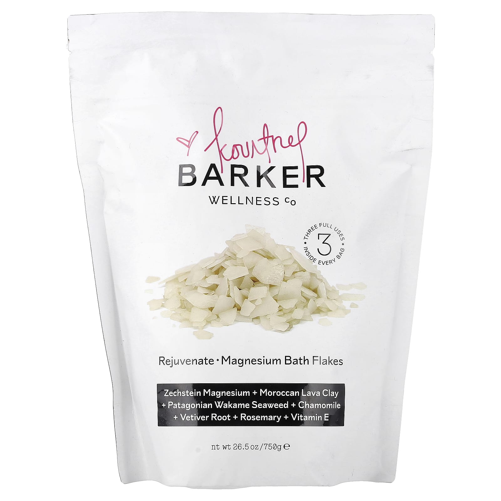 Barker Wellness Co, Rejuvenate, Magnesium Bath Flakes, 750g (26.5oz)
Barker Wellness Co, Rejuvenate, Magnesium Bath Flakes, 750g (26.5oz)