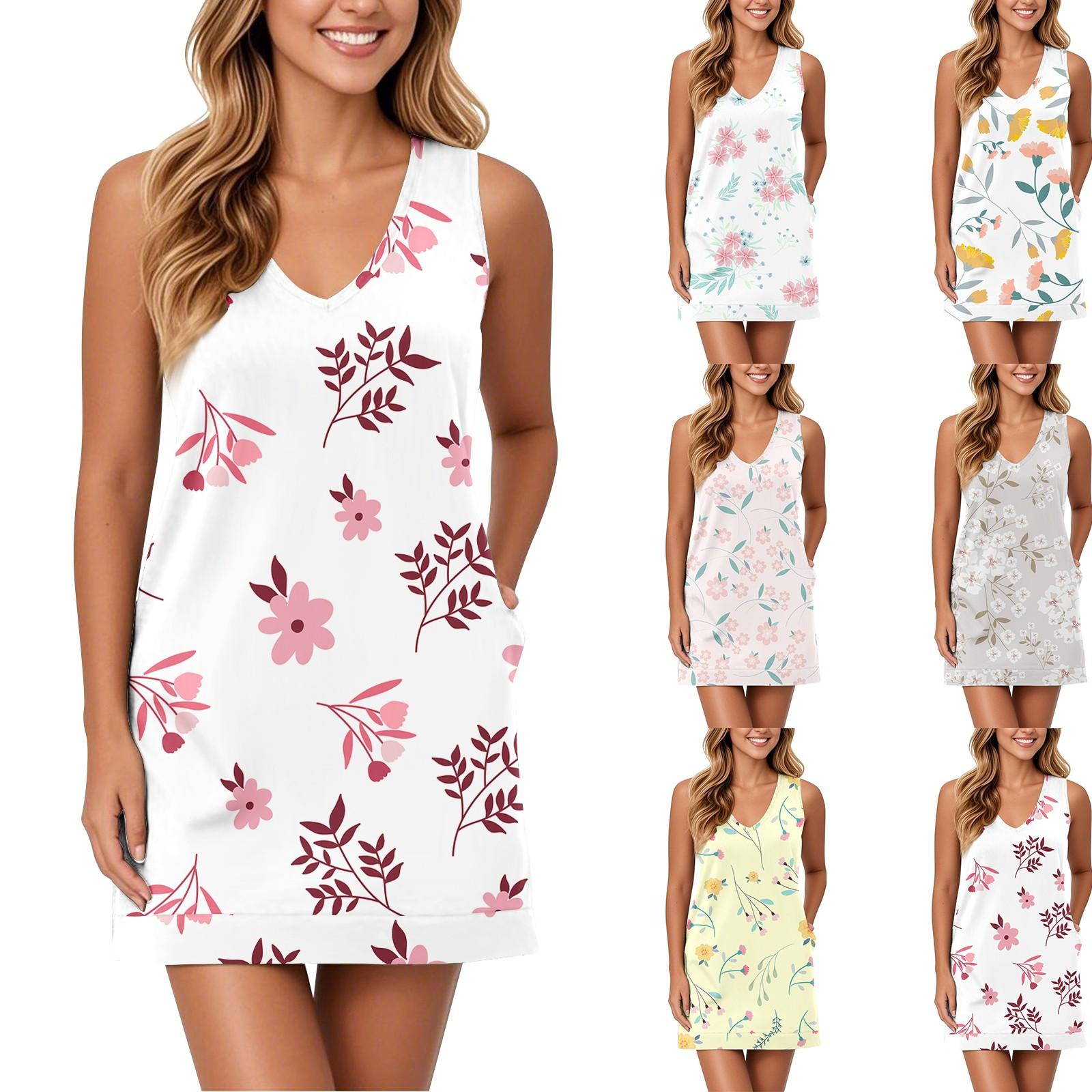 Soft V-Neck Tank Dress For Women Sleeveless Sundress Casual Relaxed Summer Dress With Pocket M білий
Soft V-Neck Tank Dress For Women Sleeveless Sundress Casual Relaxed Summer Dress With Pocket M білий