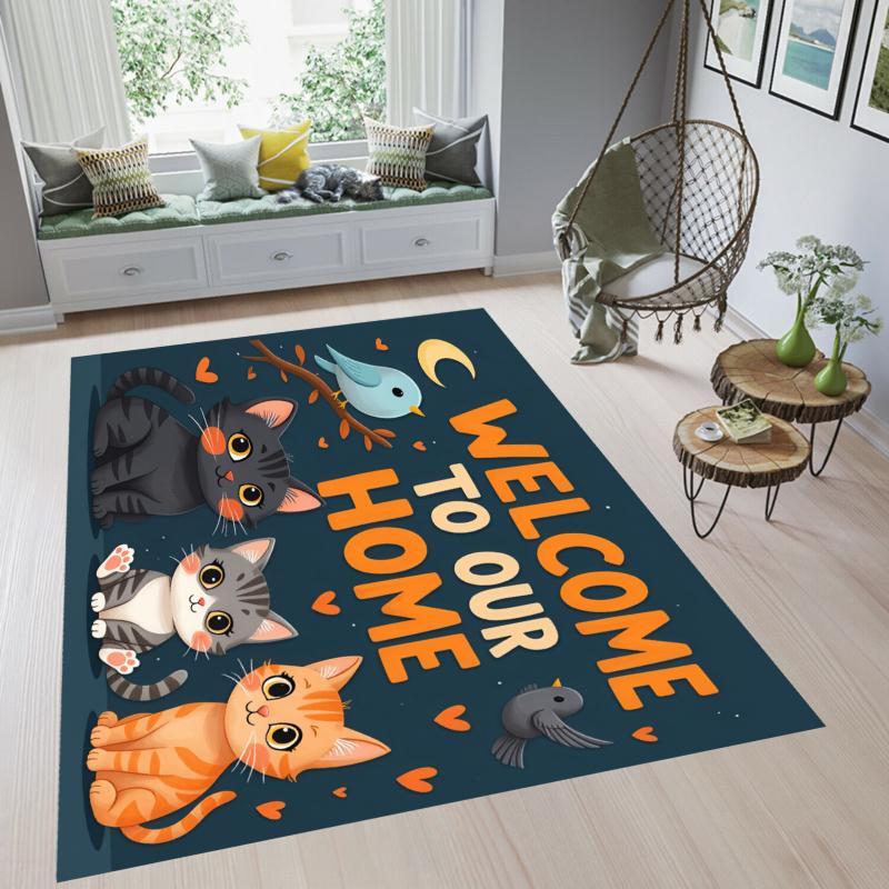 Welcome Cats Rug Kawaii Entryway Doormat NonSlip Easy Clean Pet Friendly Decor Carpet for Home Living Room Bedroom Area Rug 40X60cm
Welcome Cats Rug Kawaii Entryway Doormat NonSlip Easy Clean Pet Friendly Decor Carpet for Home Living Room Bedroom Area Rug 40X60cm