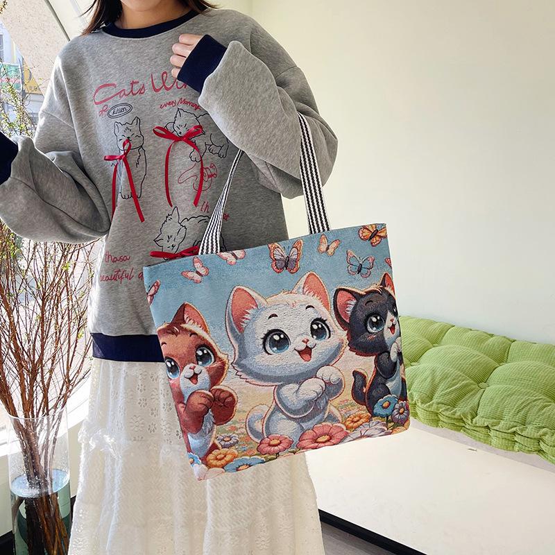 New jacquard woven embroidery cloth bag cartoon bag Mengmeng shoulder bag women s bag portable student shopping bag
New jacquard woven embroidery cloth bag cartoon bag Mengmeng shoulder bag women s bag portable student shopping bag
