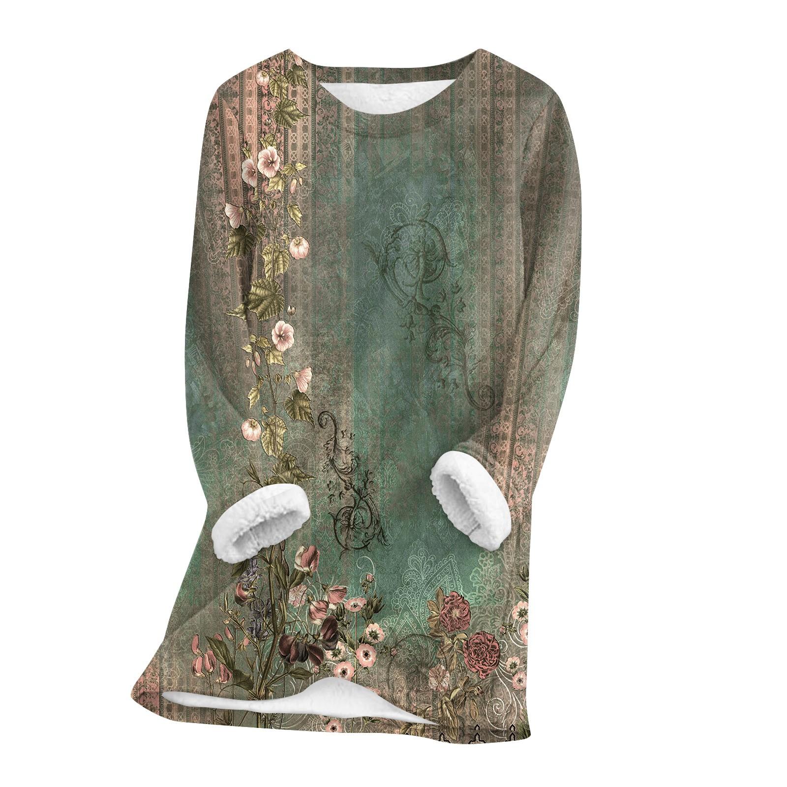 Женский топ с круглым вырезом и принтом из утолщенного плюша и кашемира, теплый длинный топ M
Женский топ с круглым вырезом и принтом из утолщенного плюша и кашемира, теплый длинный топ M