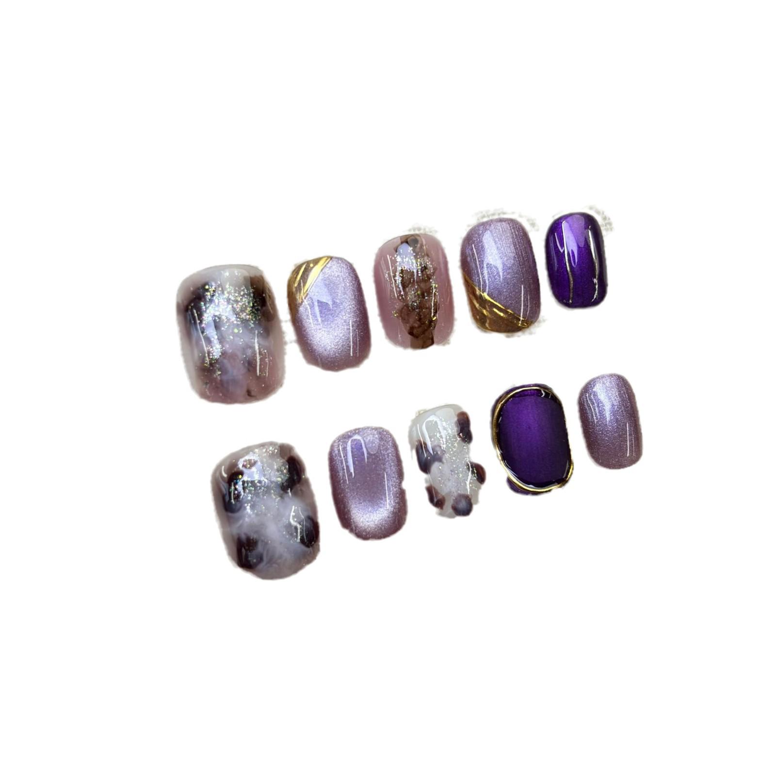 Purple Rhythm Cat Eye False Nails: Removable, Wearable Gel Nail Patches, Handmade Finish L
Purple Rhythm Cat Eye False Nails: Removable, Wearable Gel Nail Patches, Handmade Finish L