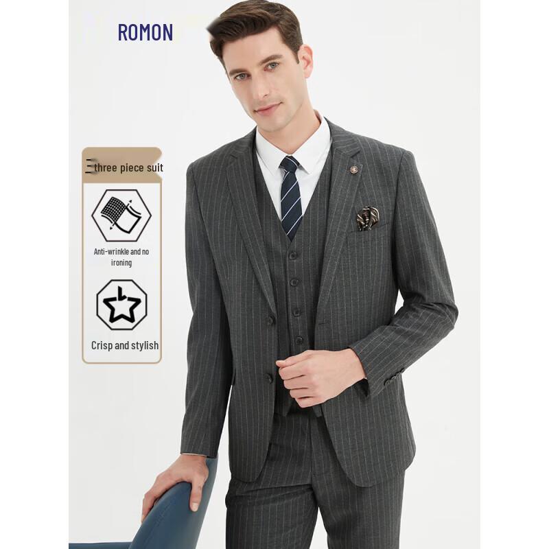 Romone Men s Striped 3-Piece Business Suit 2XL
Romone Men s Striped 3-Piece Business Suit 2XL