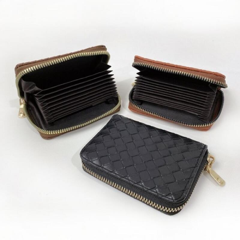 Woven accordion card wallet 3 colors brown
Woven accordion card wallet 3 colors brown