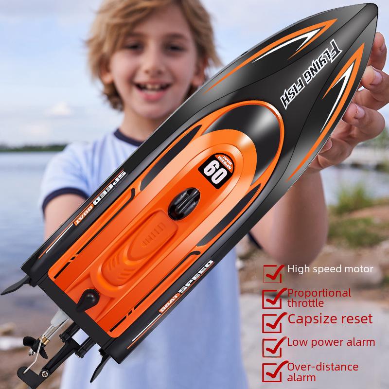 HJ812 High-Speed Remote Control Racing Boat - 2.4G Electric Water Toy, 25 km/h.
HJ812 High-Speed Remote Control Racing Boat - 2.4G Electric Water Toy, 25 km/h.