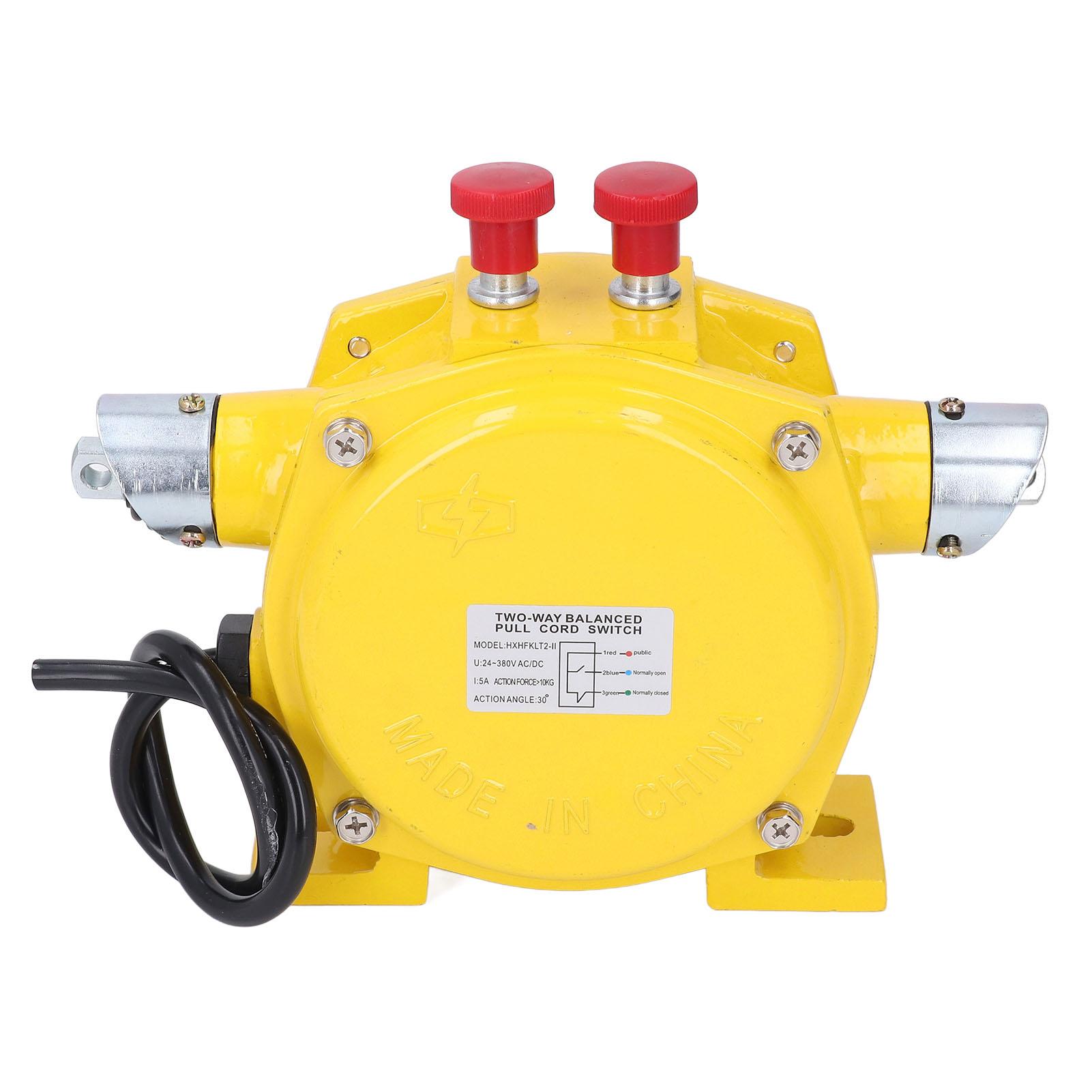 Dual Way Balance Pull Rope Switch Emergency Stop Pull Cord Switch for Belt Conveyor 24380V
Dual Way Balance Pull Rope Switch Emergency Stop Pull Cord Switch for Belt Conveyor 24380V
