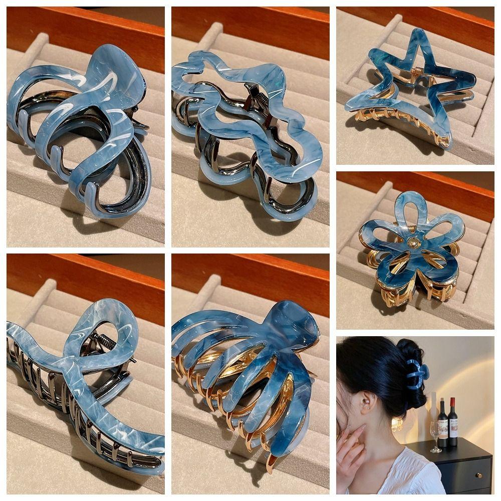 Blue Acetic Acid Barrettes Star Geometry Hair Claw Japanese Acetate Hair Carb Clip Daily style2
Blue Acetic Acid Barrettes Star Geometry Hair Claw Japanese Acetate Hair Carb Clip Daily style2