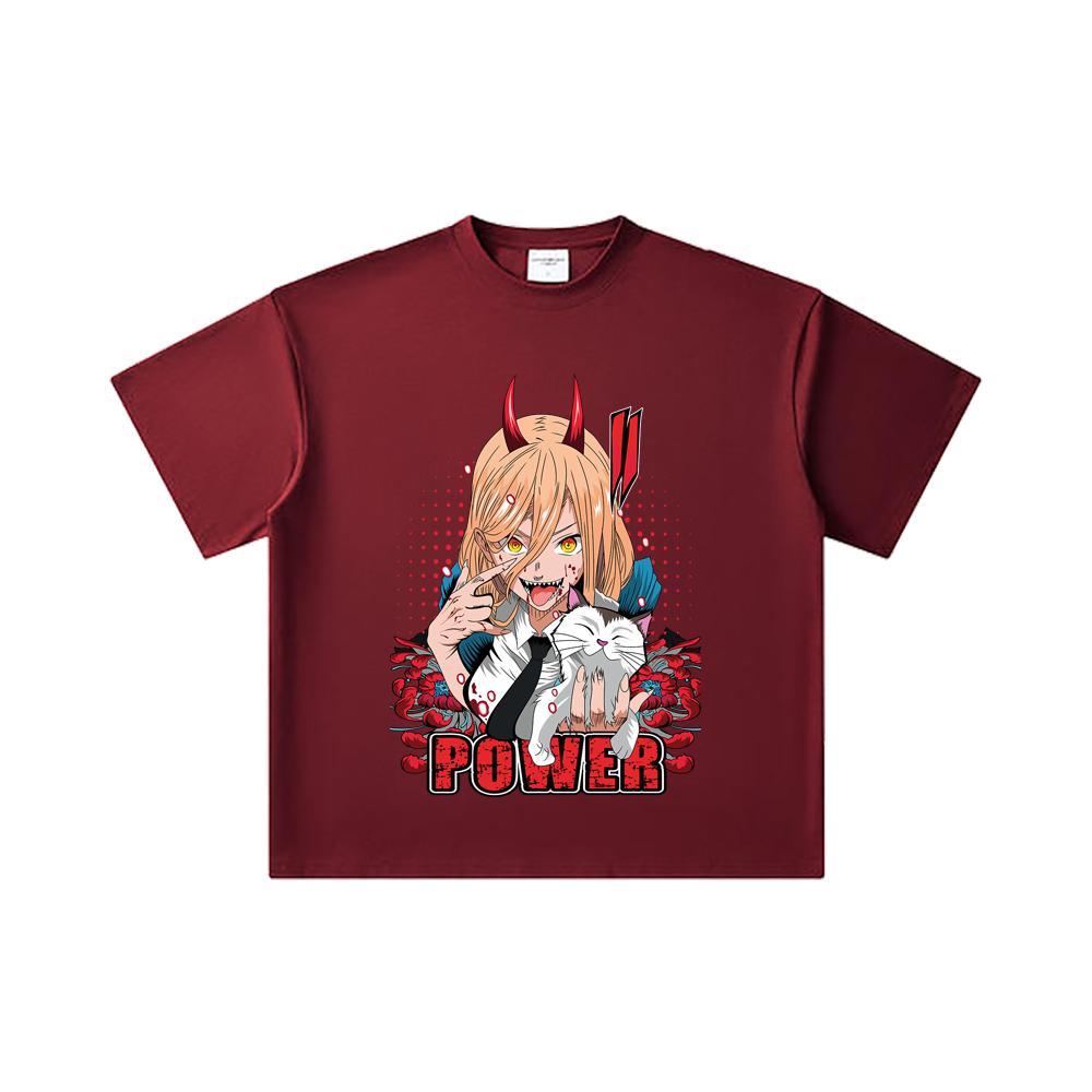 260 GSM Double Yarn 32 Count 100% Cotton Chainsaw Man V51 Power Print Unisex Heavy Cotton T Shirt 2XL вина червоного кольору
260 GSM Double Yarn 32 Count 100% Cotton Chainsaw Man V51 Power Print Unisex Heavy Cotton T Shirt 2XL вина червоного кольору