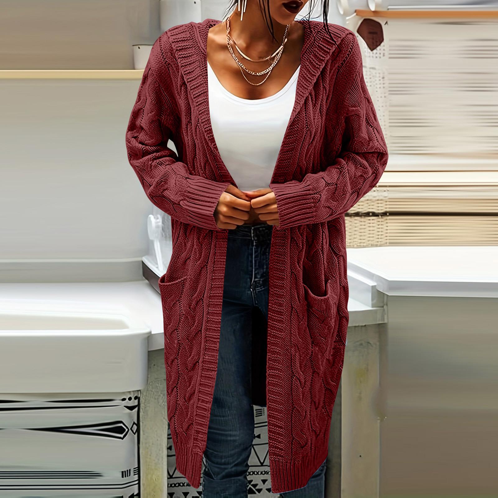 Женские кардиганы Легкие с круглым вырезом и длинным рукавом Одежда Осенняя модная одежда L винный
Женские кардиганы Легкие с круглым вырезом и длинным рукавом Одежда Осенняя модная одежда L винный