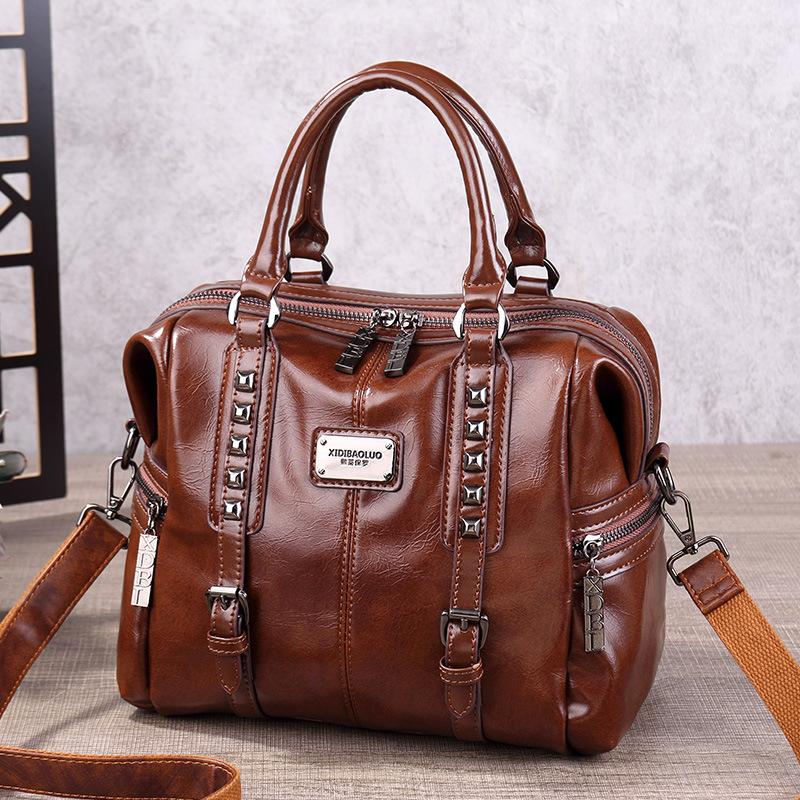 New Fashionable European and American Retro Bag Handheld Crossbody Oil Wax Leather Multi Pocket Pillow Women s Bag темно-коричневого кольору
New Fashionable European and American Retro Bag Handheld Crossbody Oil Wax Leather Multi Pocket Pillow Women s Bag темно-коричневого кольору