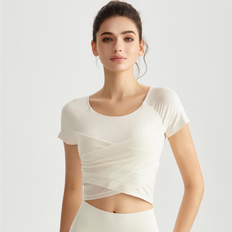 Chinese Style Women s Summer Yoga Top – Short Sleeve, Fixed Cups, Cross Mesh, Pleated, Slim Fit Sports Wear Large
Chinese Style Women s Summer Yoga Top – Short Sleeve, Fixed Cups, Cross Mesh, Pleated, Slim Fit Sports Wear Large