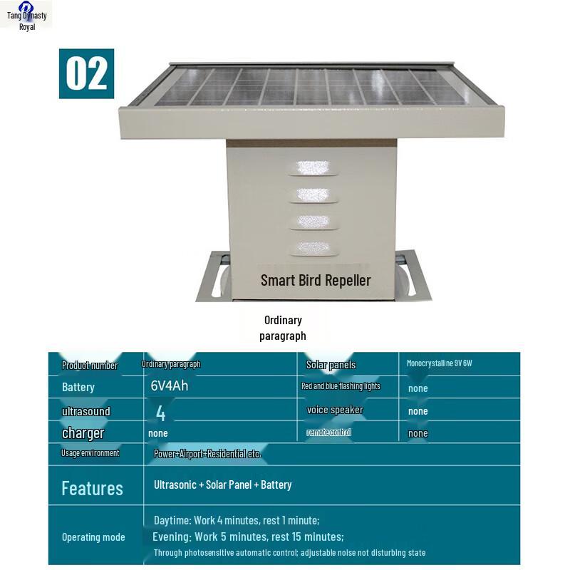 Datang Yu Smart Solar Ultrasonic Bird Repeller One Size
Datang Yu Smart Solar Ultrasonic Bird Repeller One Size