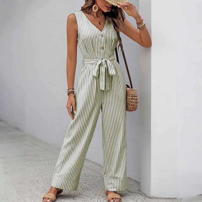 2025 Summer Casual Sleeveless Striped Long Jumpsuit M армія зелений колір
2025 Summer Casual Sleeveless Striped Long Jumpsuit M армія зелений колір