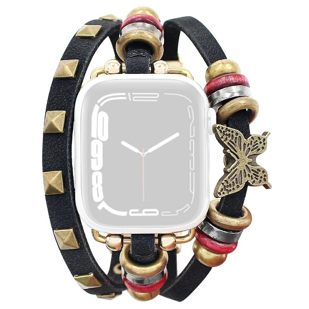 Leather Bracelet Strap for Apple Watch Series 10 9 8 7 SE 6 5 4 3 2 1 42mm 41mm 40mm 38mm Rivet Decor Watch Band Black
Leather Bracelet Strap for Apple Watch Series 10 9 8 7 SE 6 5 4 3 2 1 42mm 41mm 40mm 38mm Rivet Decor Watch Band Black