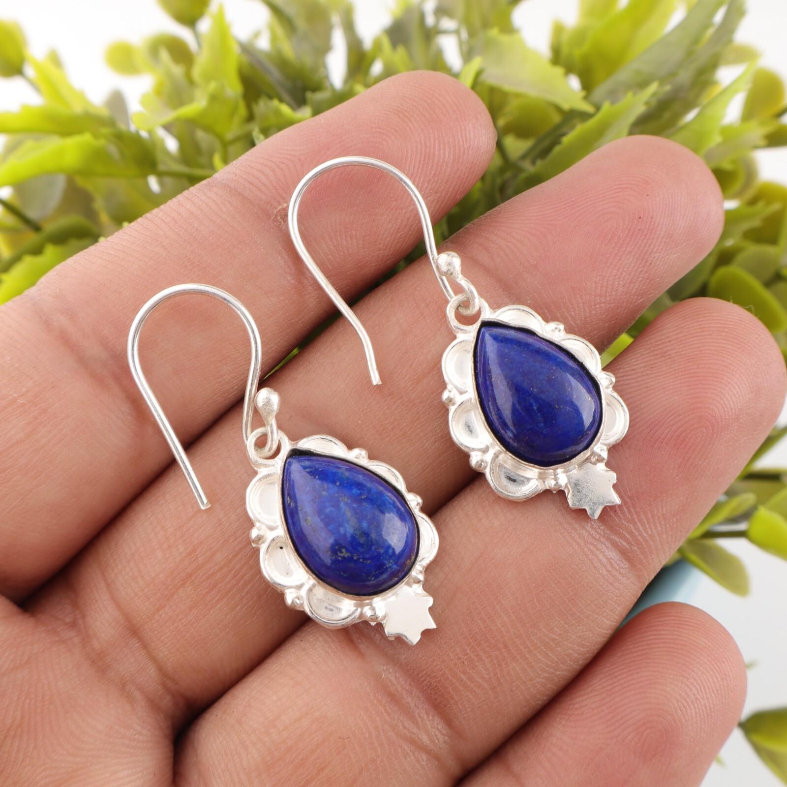 Lapis Lazuli Gemstone 925 Stamped Silver Jewelry Handmade Earrings 1.6 For Gift EE-163-22
Lapis Lazuli Gemstone 925 Stamped Silver Jewelry Handmade Earrings 1.6 For Gift EE-163-22