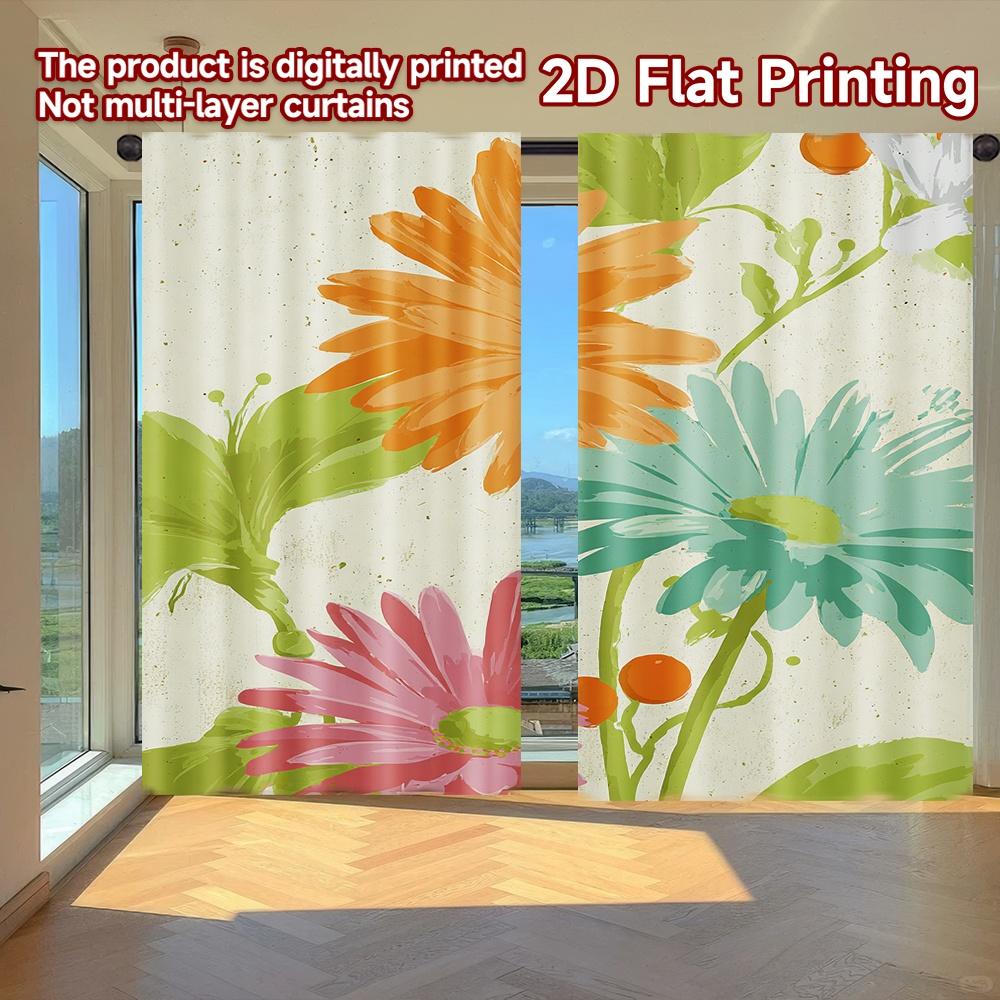 Flat Printing Curtains Without Rod Floral Spring Celebration Ramadan Holiday Digital Curtain Set Of 2 Made Polyester Washable W100*H70(CM)-Hooks&1PCS
Flat Printing Curtains Without Rod Floral Spring Celebration Ramadan Holiday Digital Curtain Set Of 2 Made Polyester Washable W100*H70(CM)-Hooks&1PCS