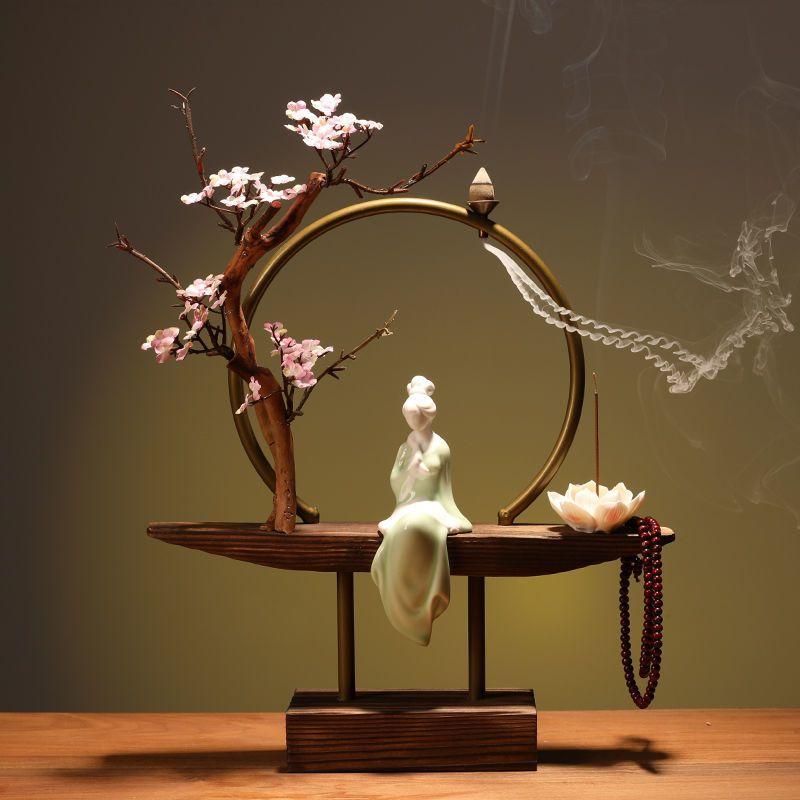 Furnishing New Chinese Style Backflow Incense Burner Creative Personality Zen Fortune Home Living Room Porch Office Furnishing 32x41cm
Furnishing New Chinese Style Backflow Incense Burner Creative Personality Zen Fortune Home Living Room Porch Office Furnishing 32x41cm