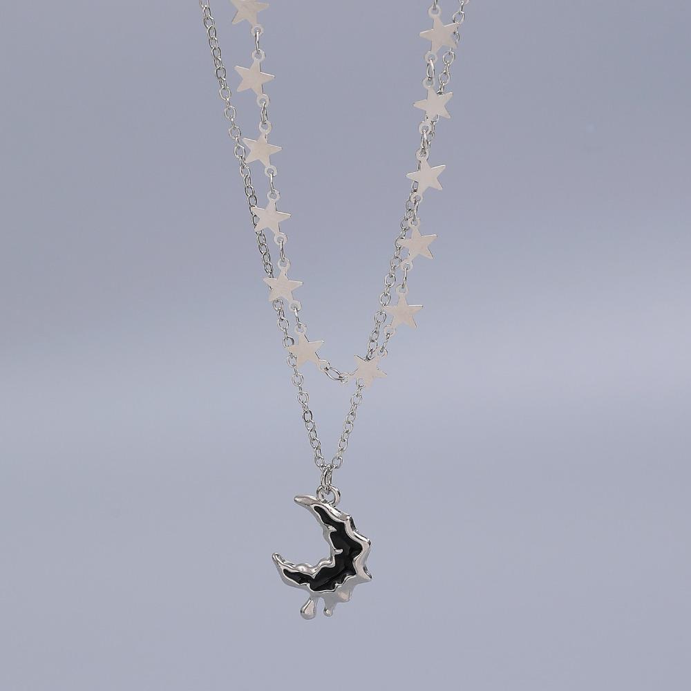Trendy Star Moon Pendant Necklace Punk Gothic Simple Silver Color Double Layered Metal Neck Chain Women s Charm Jewelry Gift
Trendy Star Moon Pendant Necklace Punk Gothic Simple Silver Color Double Layered Metal Neck Chain Women s Charm Jewelry Gift