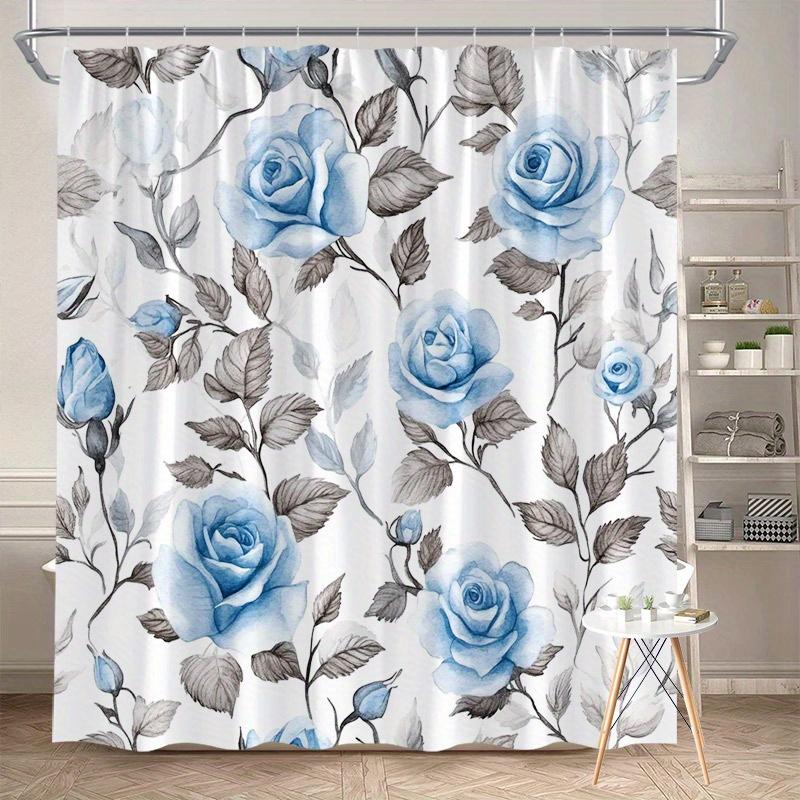 1 Piece Blue Grey Rose Watercolor Brown Leaf Shower Curtain, Polyester Fabric, Machine Washable, Suitable For Bathroom W60H190(CM)-1 Pcs
1 Piece Blue Grey Rose Watercolor Brown Leaf Shower Curtain, Polyester Fabric, Machine Washable, Suitable For Bathroom W60H190(CM)-1 Pcs