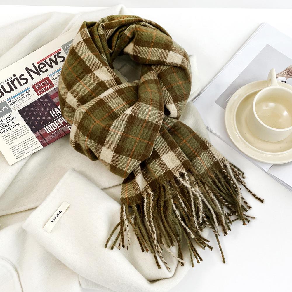 Осень и зима новый шарф женский имитация кашемира клетчатая шаль универсальный шарф модный шарф для пары 65*200cm